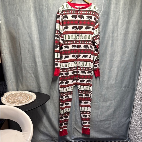 Lazy One Cozy Bear Print Kids Pajamas - size XL - Picture 1 of 9